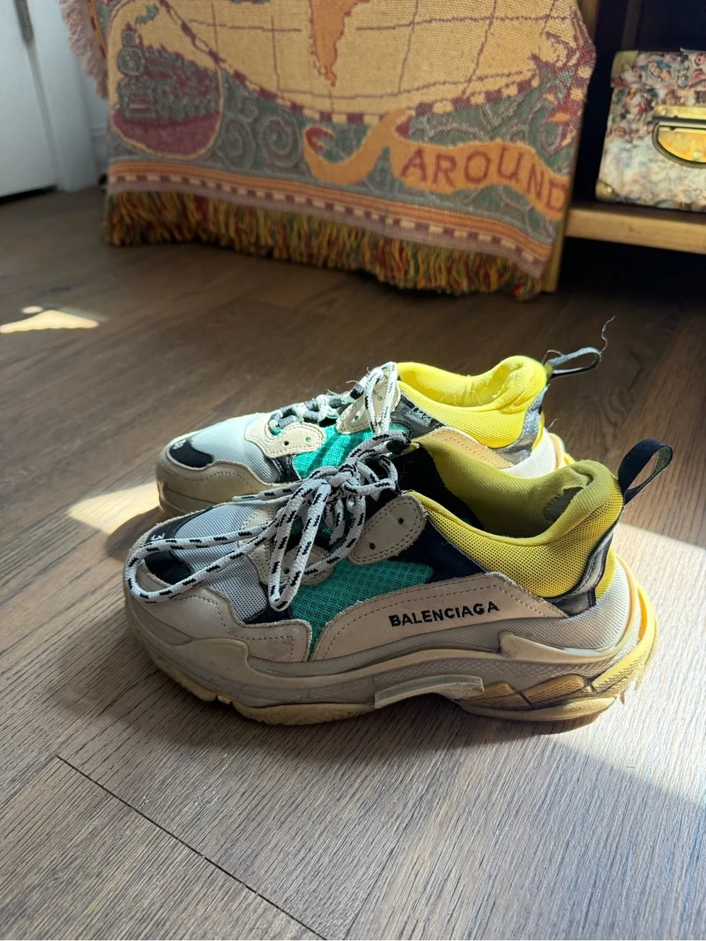 Balenciaga women’s triple S size 38 women Yellow, Teal & Black Triple S Sneakers